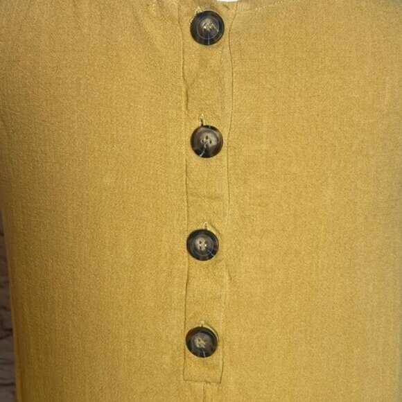 Crescent Mustard Yellow Linen Blend Sleeveless Dress Size M - Picture 5 of 7